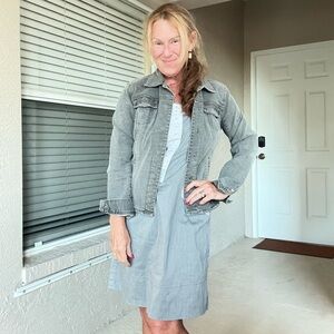 Chico’s Platinum Gray Jean Jacket Size 8